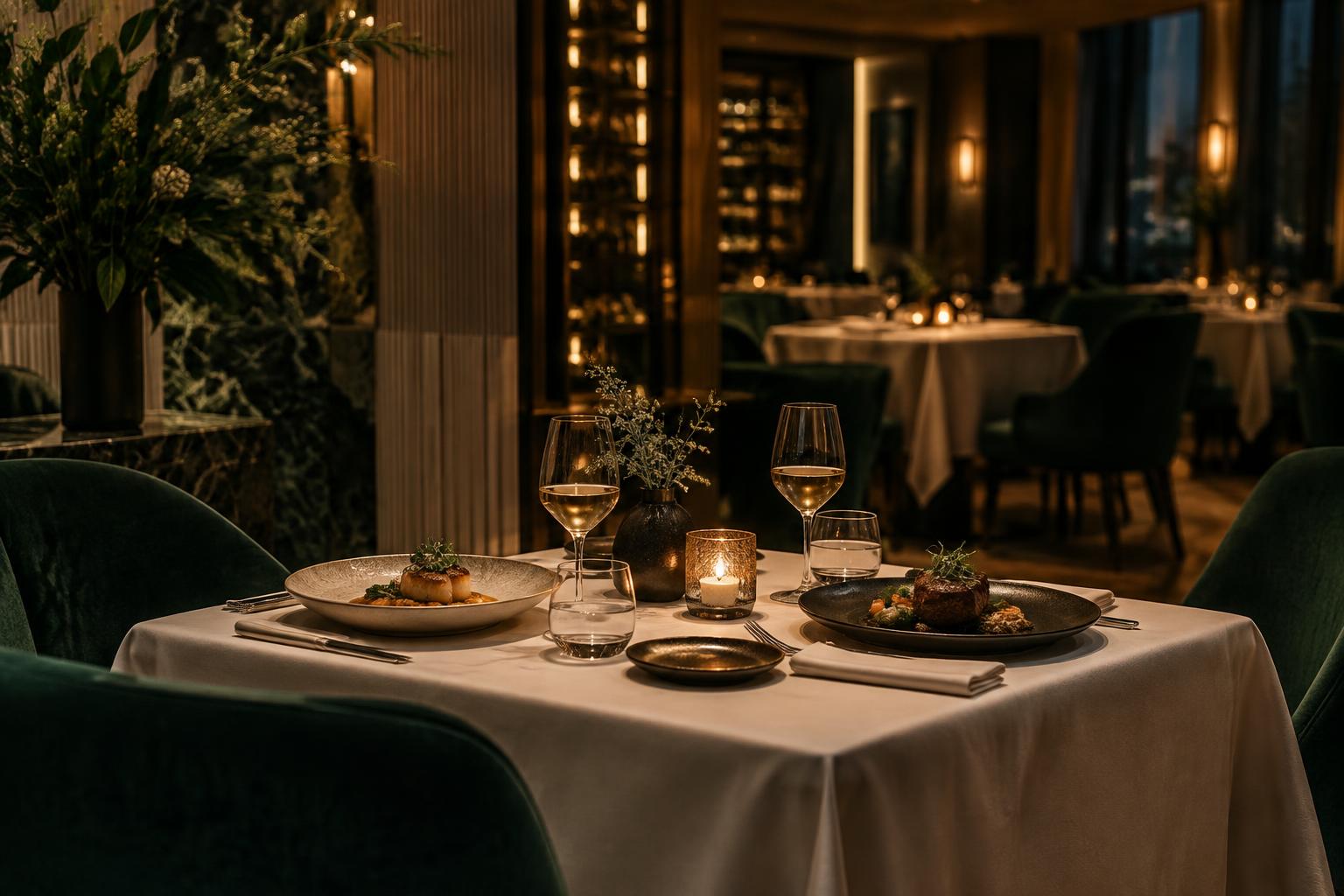 Dinner table at Ember and Vine
